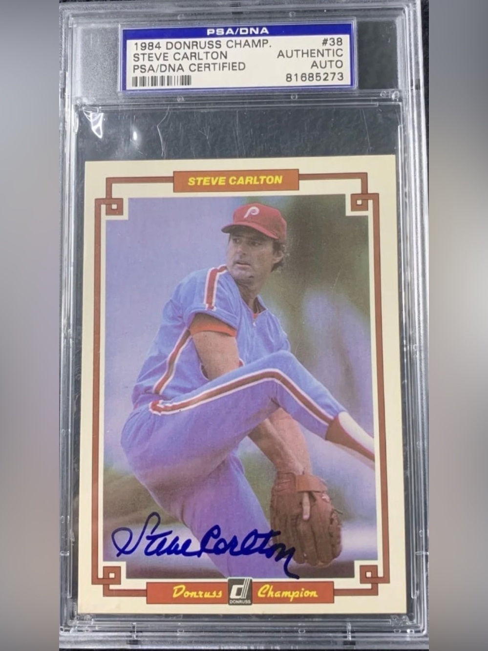 PSA 1984 Donruss Champion Autograph #38 Steve Carlton